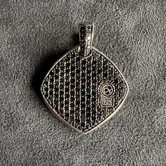 David Yurman Chevron Pendant w/ Pavé Black Diamonds - RARE - Picture 5 of 16